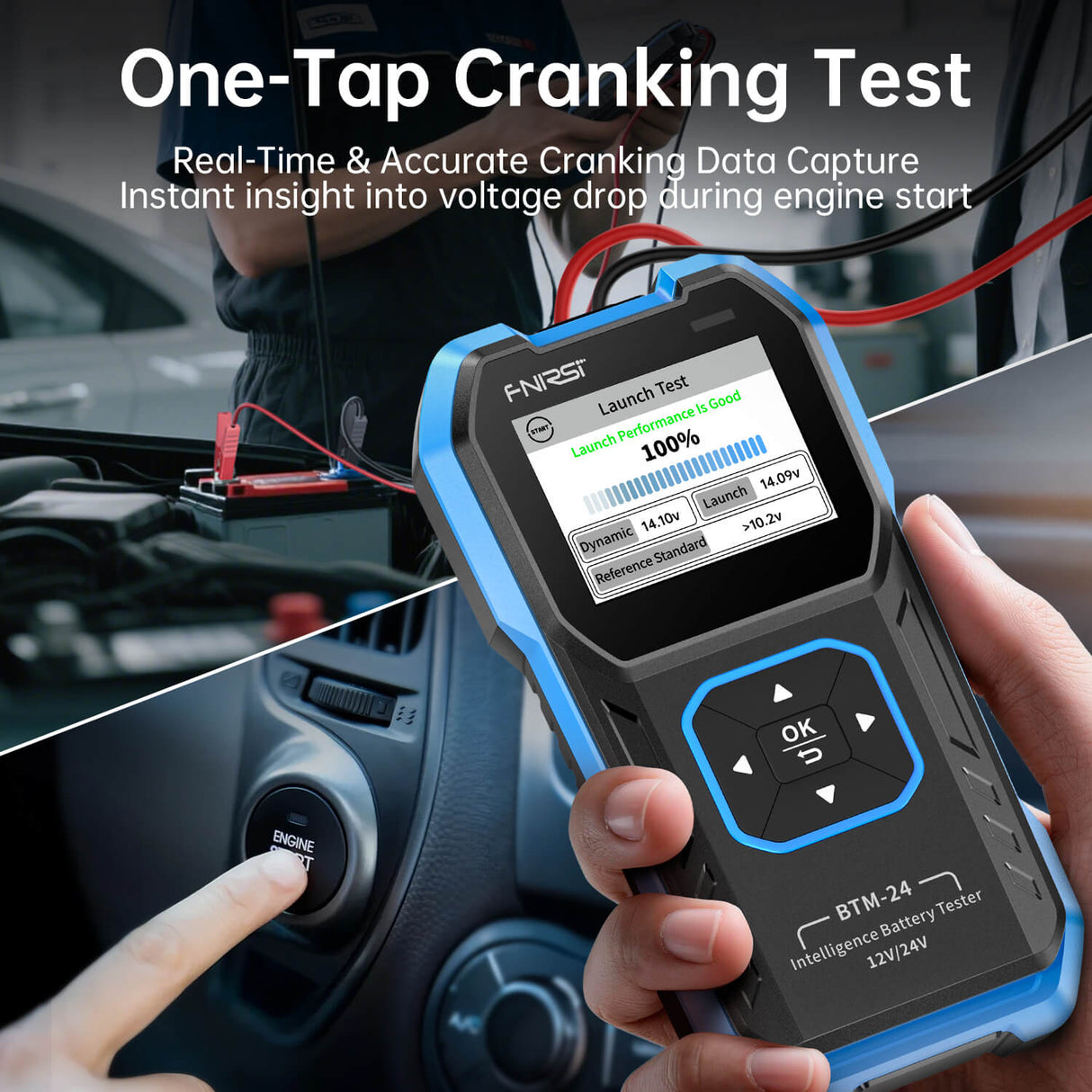 FNIRSI BTM-24 2000A CCA Multi Function 12V/24V Car Battery Tester