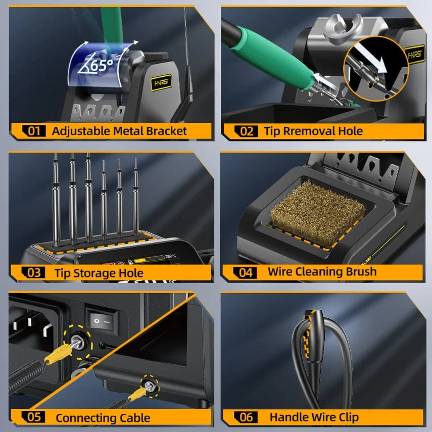FNIRSI DWS-200 F210 Plus 200W Power Rapid Heating Soldering Iron Station Kit