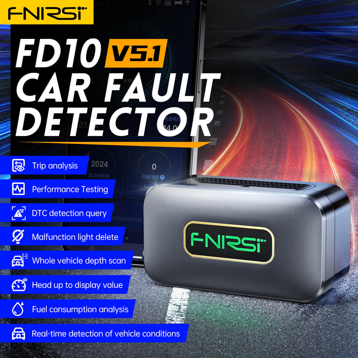 FNIRSI FD10 OBD Car Diagnostic Scanner