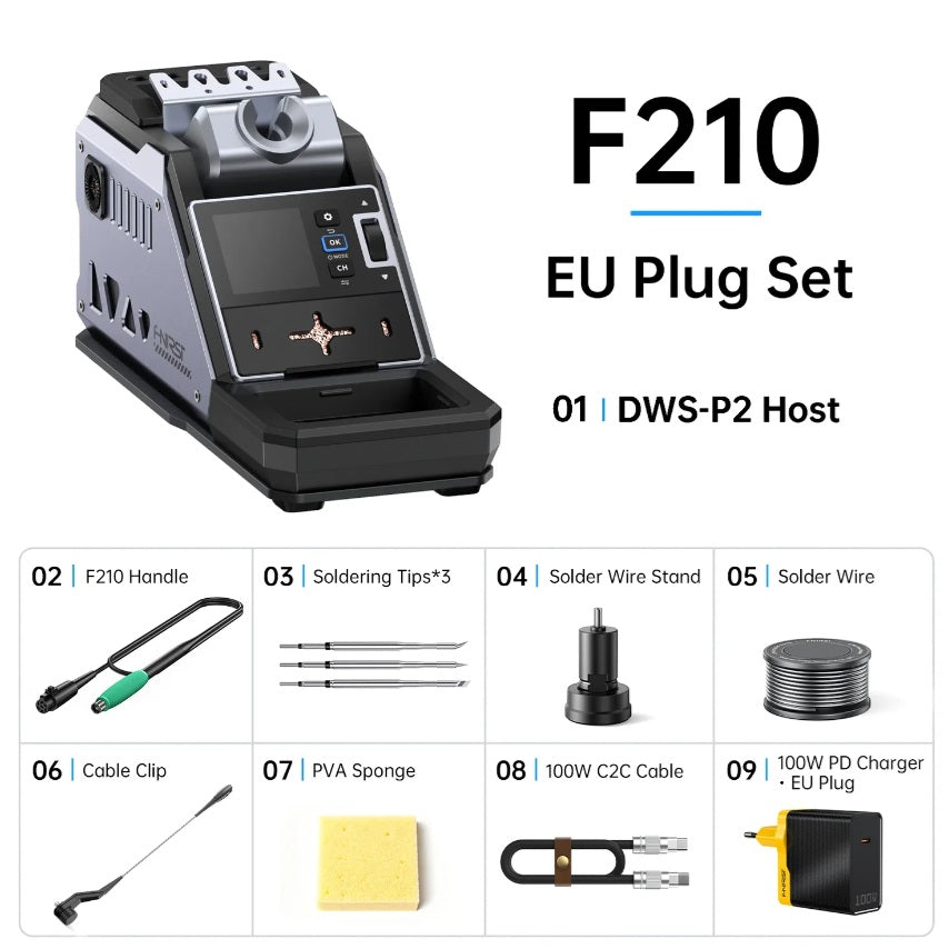 FNIRSI DWS-P2 100W Portable Soldering Station - F210 Std.