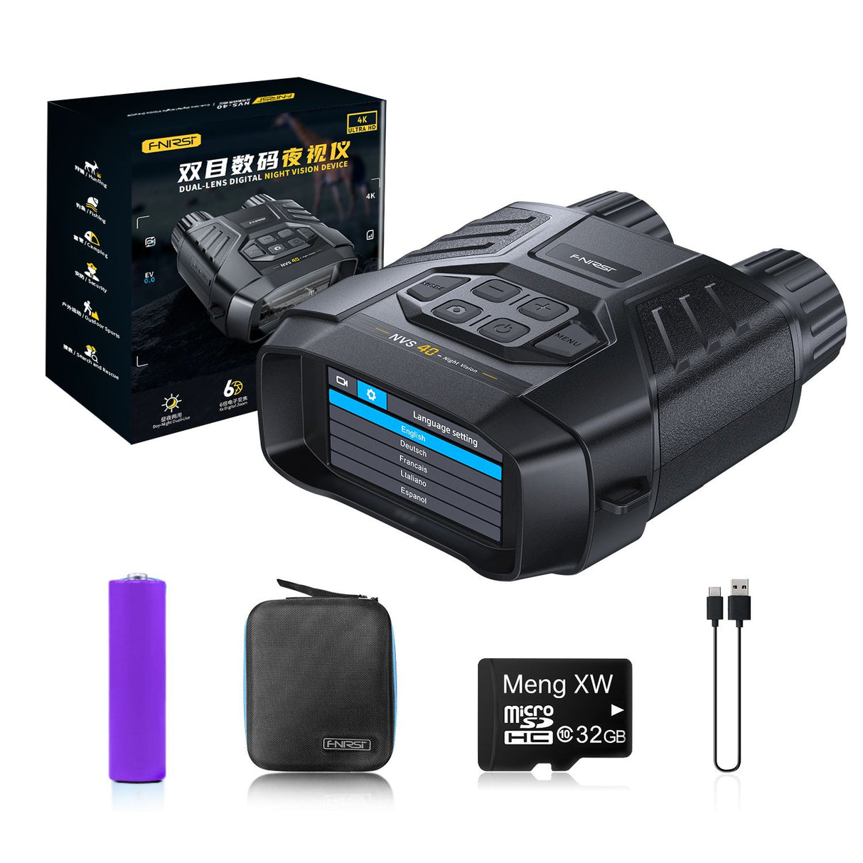 FNIRSI NVS-40 Digital Night Vision Device - 4K Recording & IR Night Vision