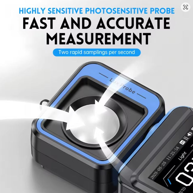 FNIRSI FPM-02 Professional Color Screen Lux Meter 3-in-1 Precision Illuminance Tester & Temperature & Humidity Meter