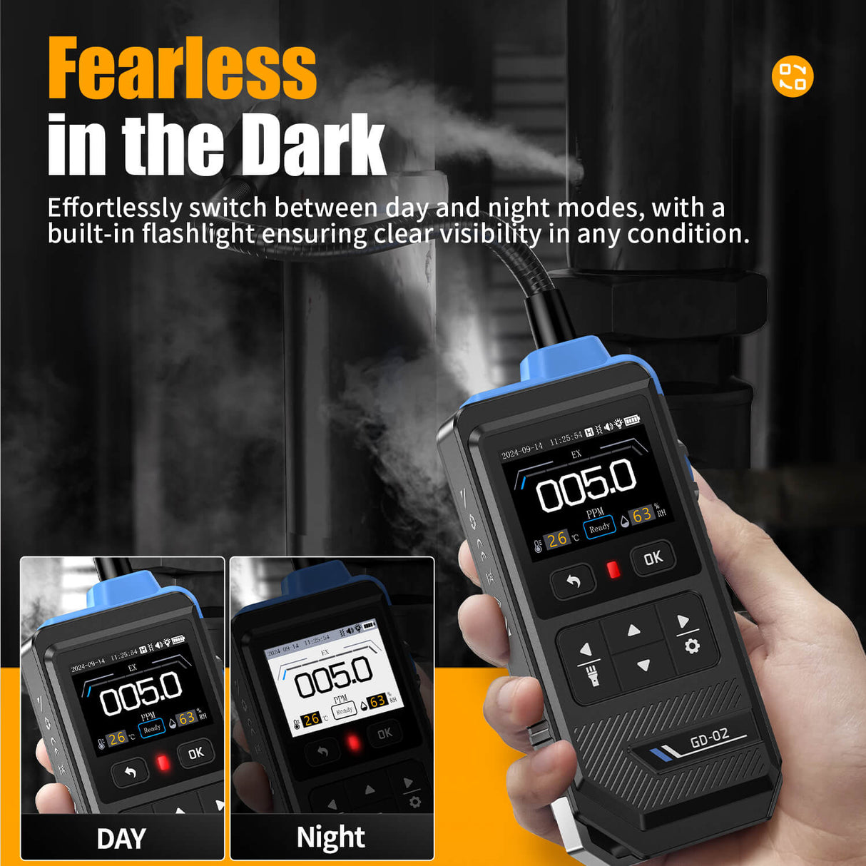 FNIRSI GD-02 Portable Combustible Gas Detector Color Screen