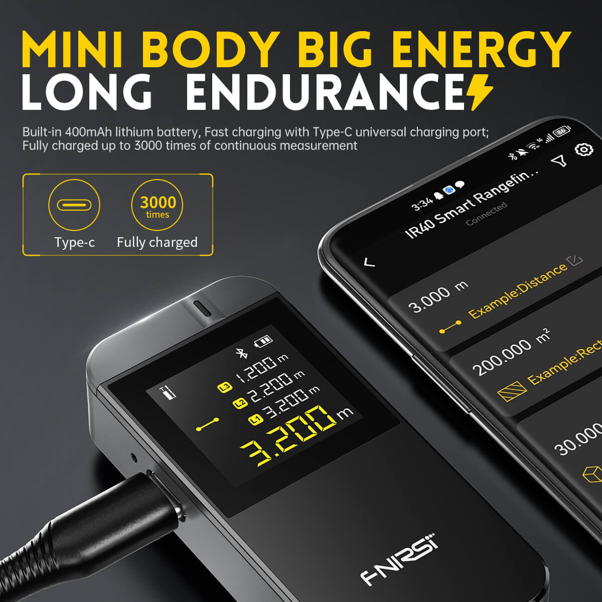 FNIRSI IR40 Smart Laser Rangefinder