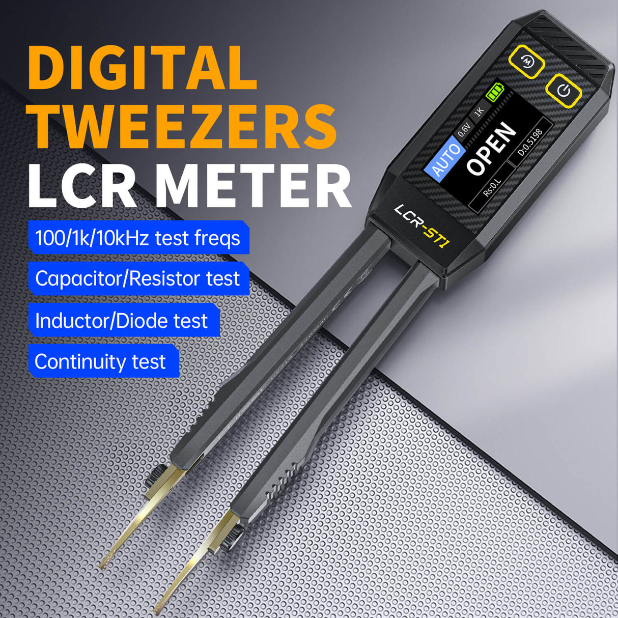 FNIRSI LCR-ST1 Precision Mini Smart Digital Tweezer LCR SMD & ESR Tester