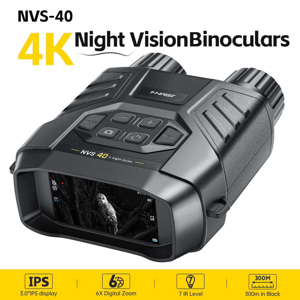 FNIRSI NVS-40 Digital Night Vision Device - 4K Recording & IR Night Vision