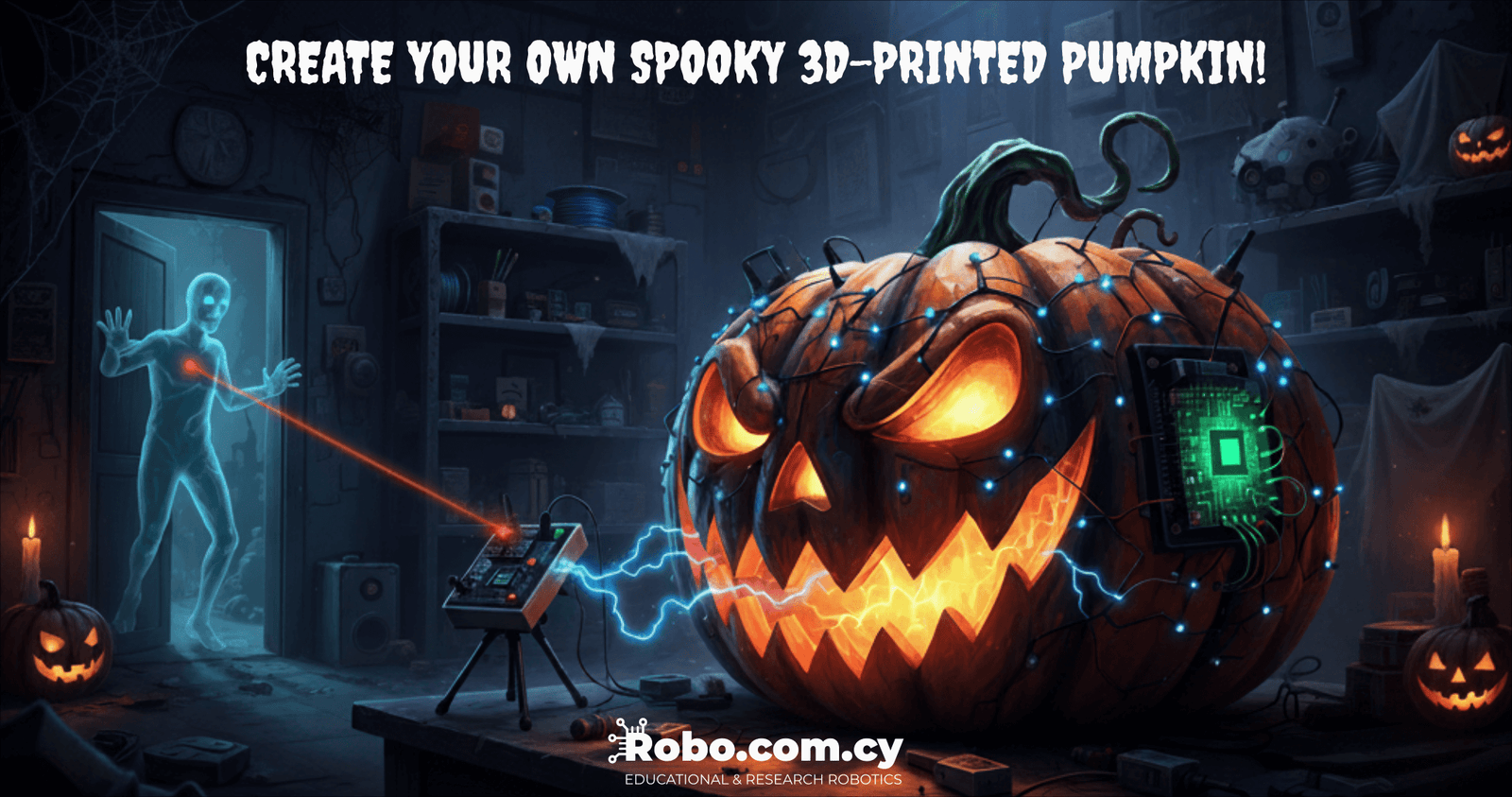 Create your own Kypruino / Arduino spooky 3D-printed pumpkin!