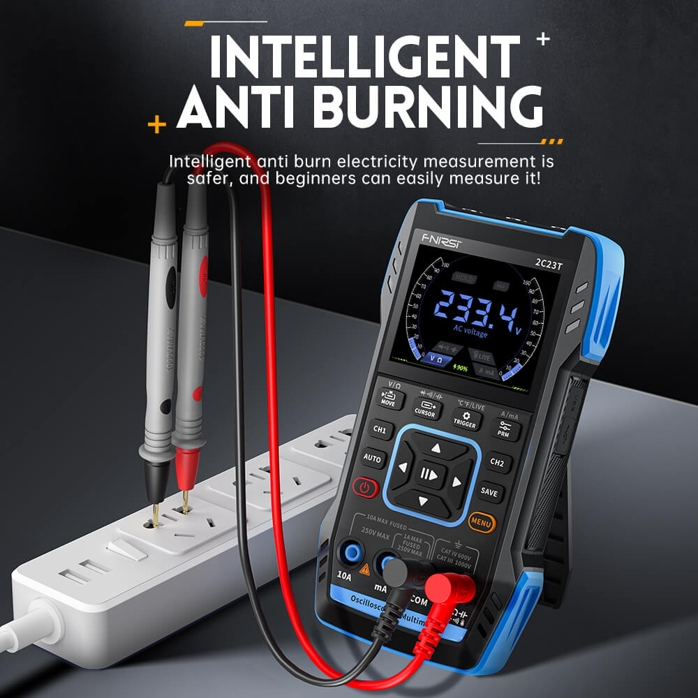 FNIRSI 2C23T Handheld Dual Channel 3-in-1 Oscilloscope & Multimeter & DDS Signal Generator