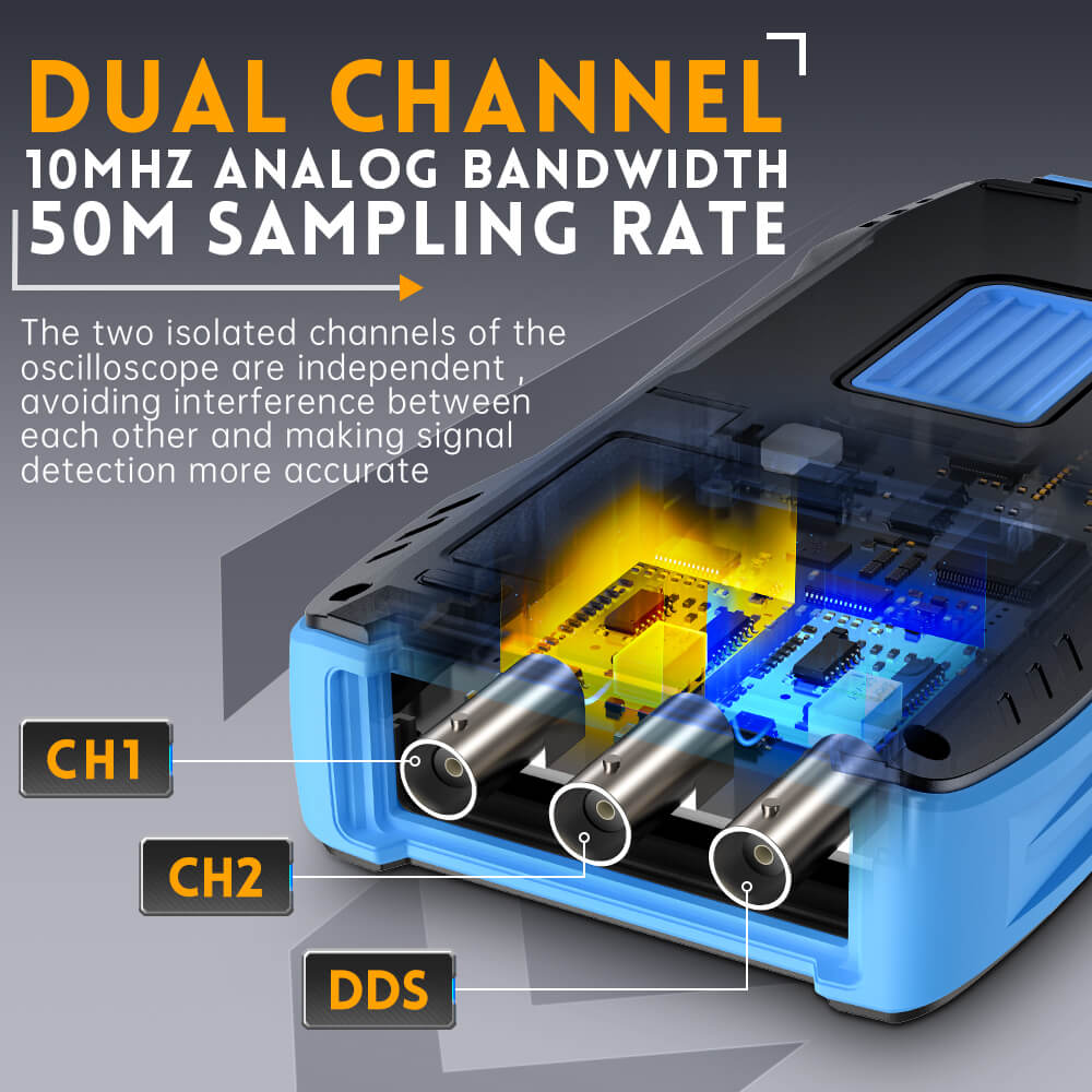 FNIRSI 2C23T Handheld Dual Channel 3-in-1 Oscilloscope & Multimeter & DDS Signal Generator
