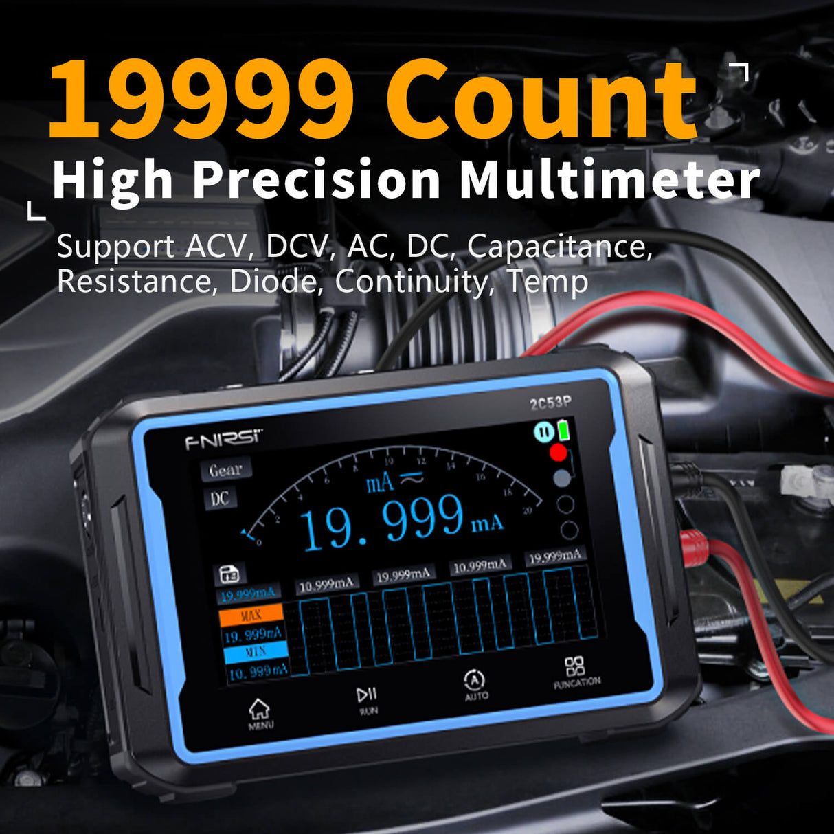 FNIRSI 2C53P Dual Channel Tablet 3-in-1 Oscilloscope & Multimeter & DDS Signal Generator