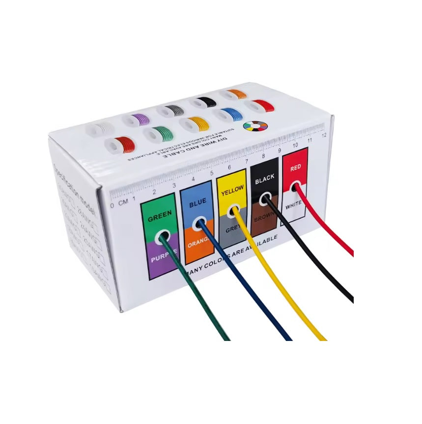 Coated Tinned Copper Wire - 5 color Box x10m