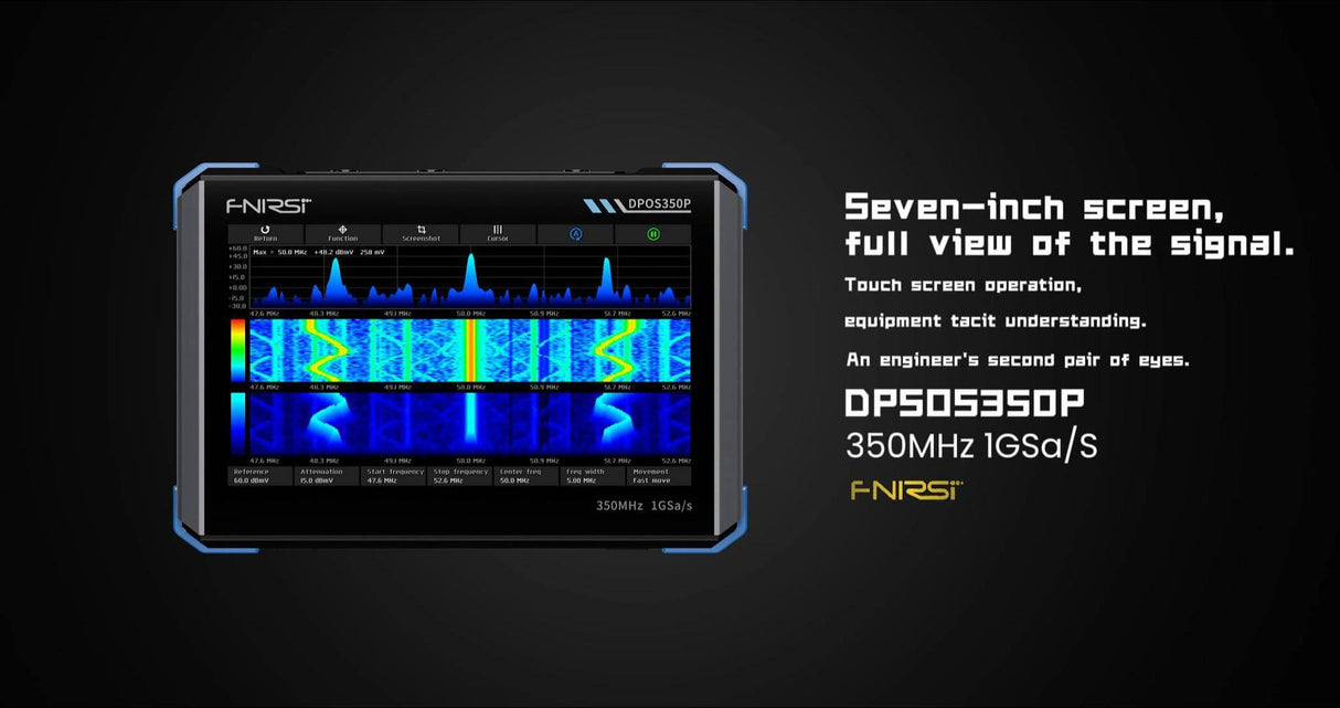 FNIRSI DPOS350P 4-in-1 Multifunction Tablet Oscilloscope - Signal Generator - Spectrum & Frequency Response Analyzer (350MHz/1GSPS)