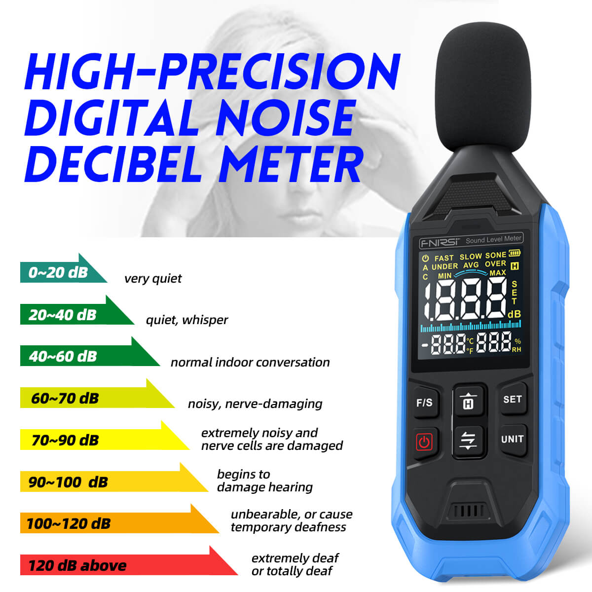 FNIRSI FDM01 High Precision Digital Noise Decibel Meter