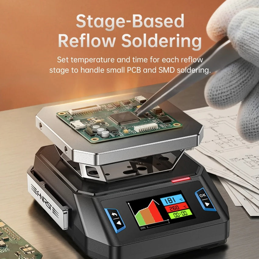 FNIRSI HT-P1B 150W Mini Hot Plate Reflow & Heating Station - Pro Set