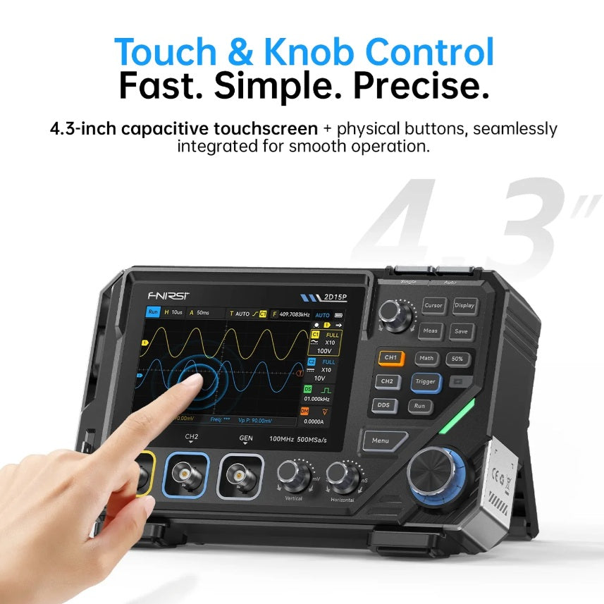 FNIRSI 2D15P 3-in-1 Benchtop 2CH 100MHz Phosphor Oscilloscope Multimeter
