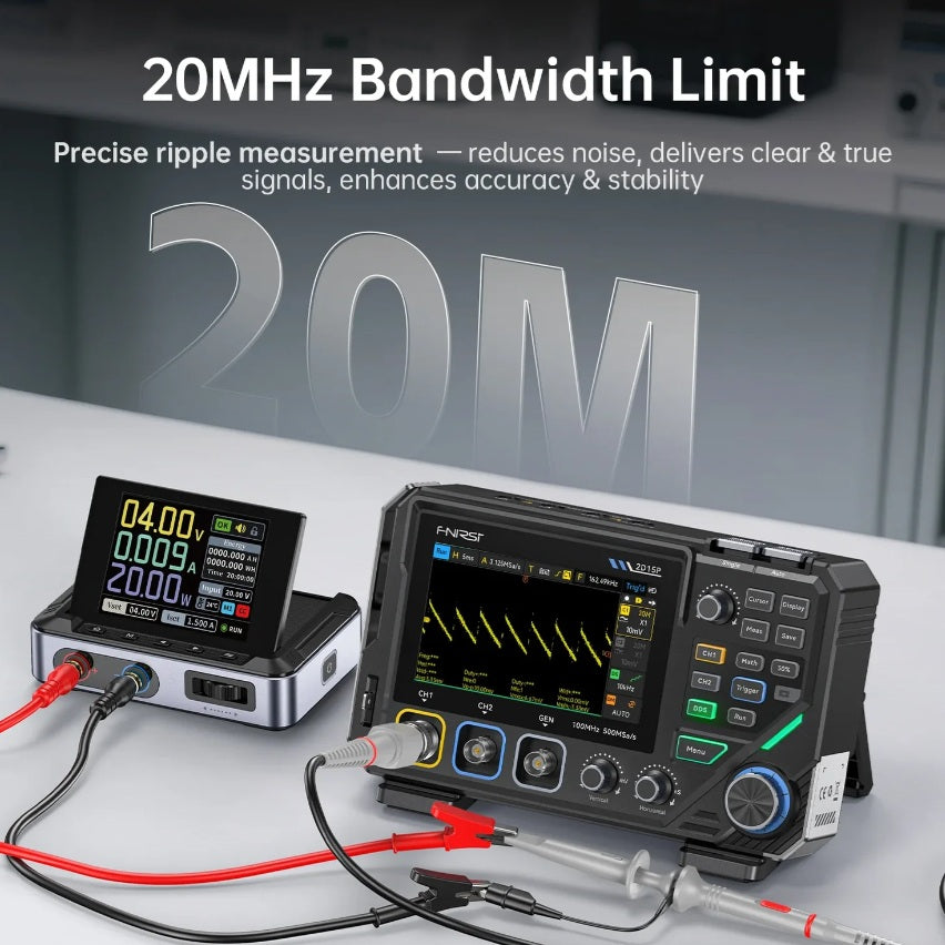 FNIRSI 2D15P 3-in-1 Benchtop 2CH 100MHz Phosphor Oscilloscope Multimeter