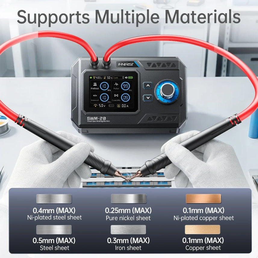 FNIRSI SWM-20 1200A Dual Pulse 2-in-1 Portable Battery Smart Spot Welder