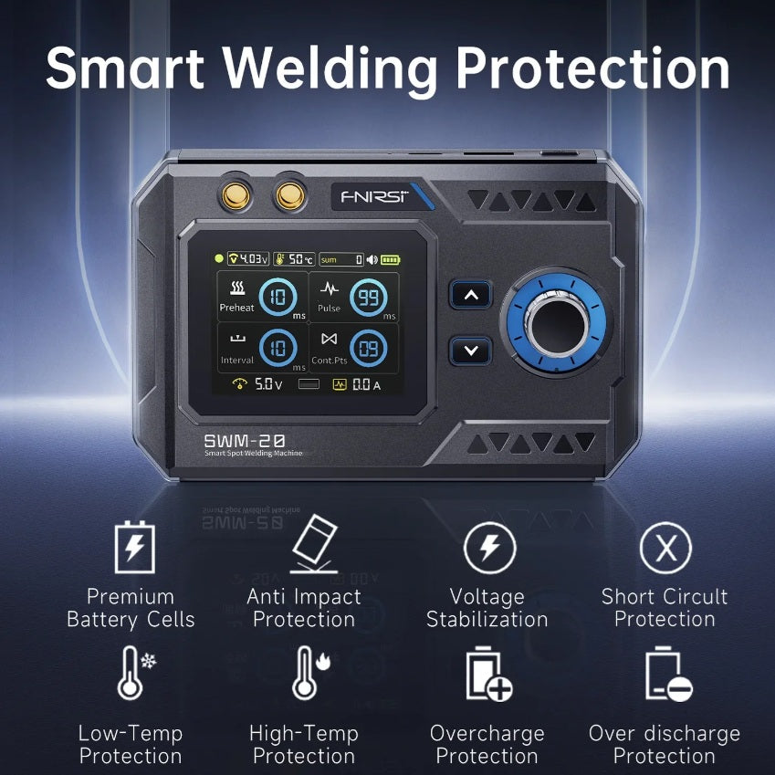 FNIRSI SWM-20 1200A Dual Pulse 2-in-1 Portable Battery Smart Spot Welder