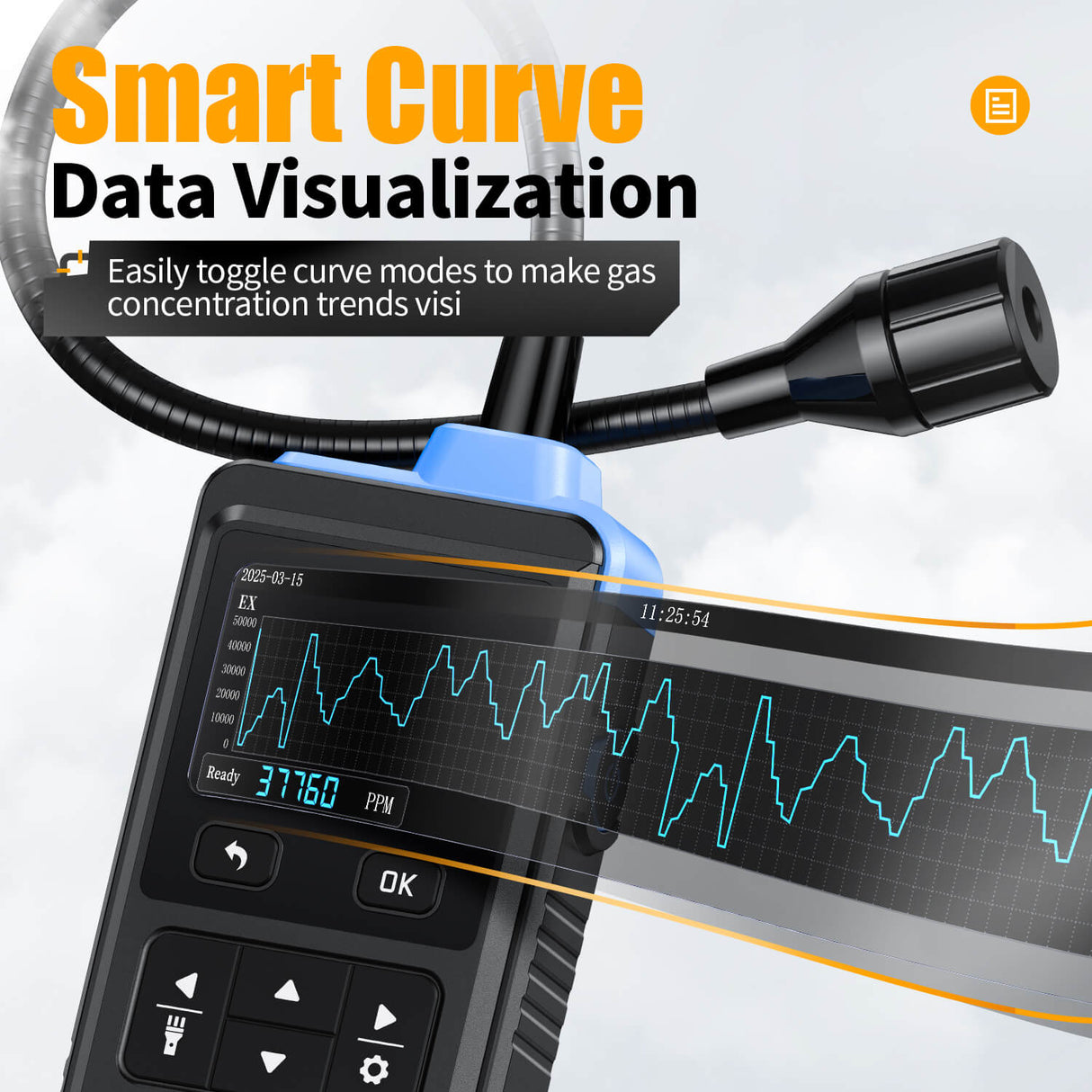 FNIRSI GD-02 Portable Combustible Gas Detector Color Screen