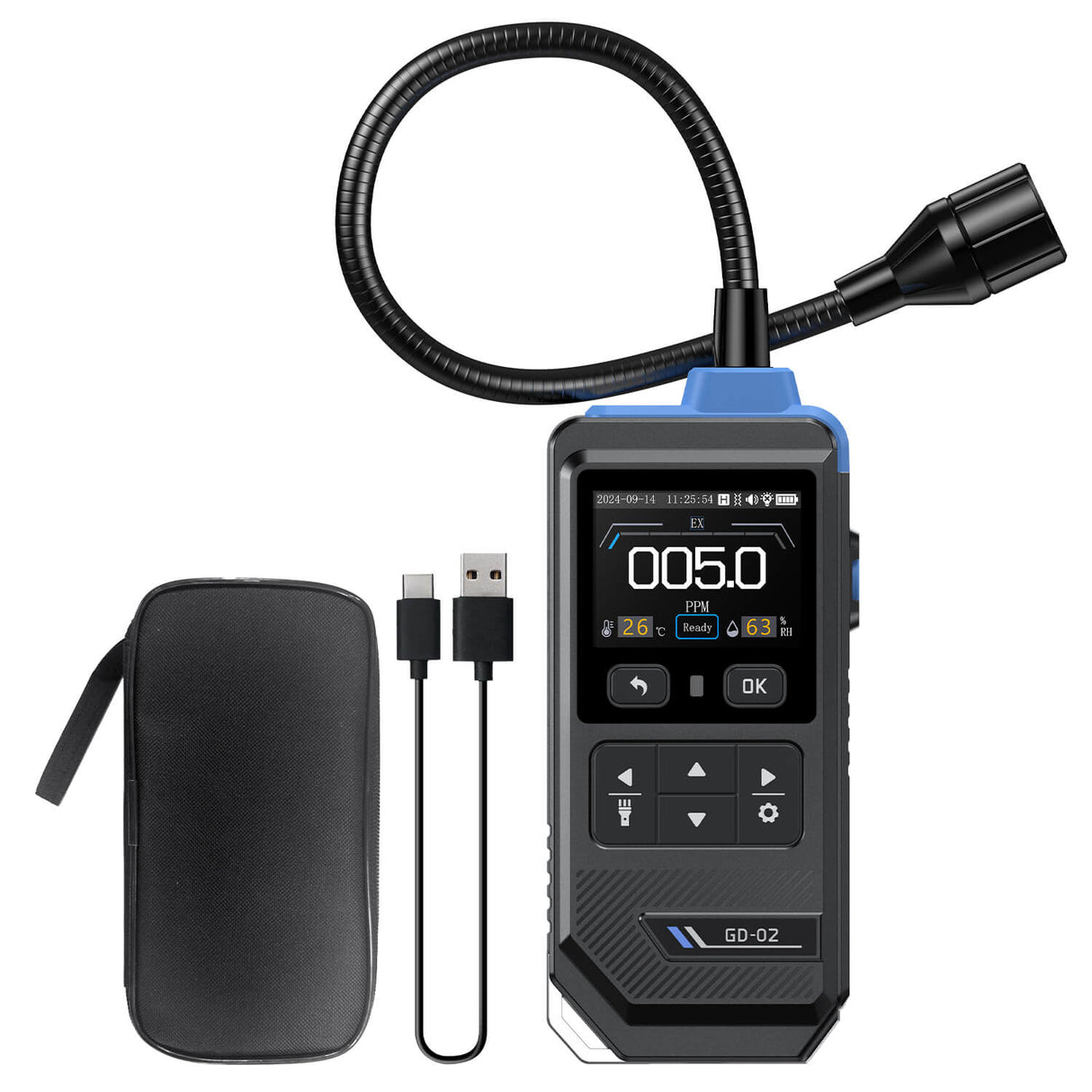 FNIRSI GD-02 Portable Combustible Gas Detector Color Screen