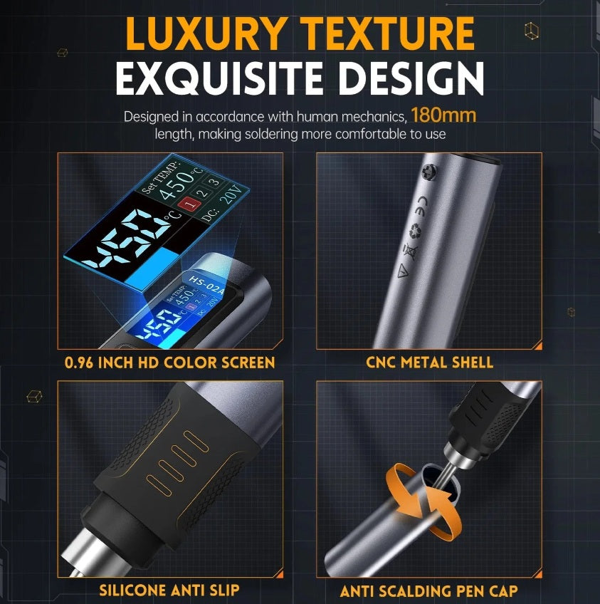 FNIRSI HS-02A Intelligent Soldering Iron with Toolbox & EU Charger