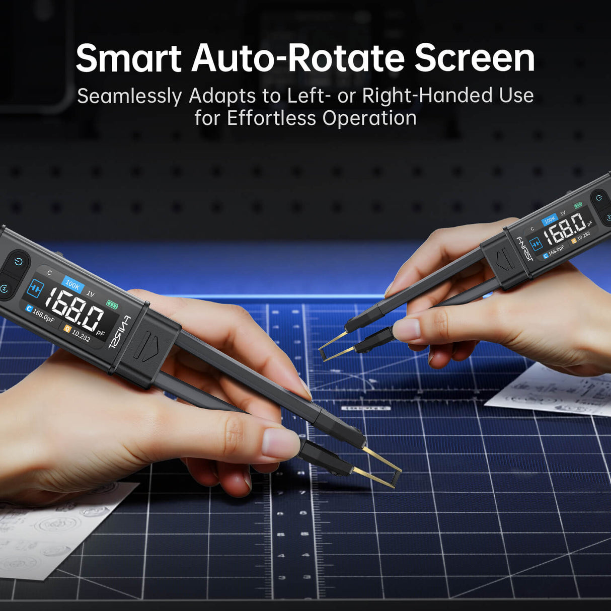 FNIRSI LCR-ST2 Plus LCR & ESR Meter 2-in-1 Digital Tweezers Bridge