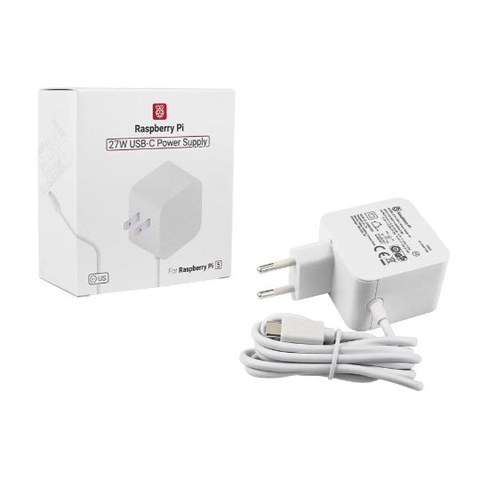 Raspberry Pi Official 27W Type C Power Supply - 5.1V 5A Adapter for Raspberry Pi 5