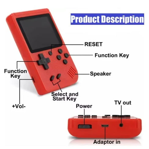 Retro Game Console 400 in 1 - Handheld Classic Gaming Console with Rechargeable Battery
