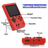 Retro Game Console 400 in 1 - Handheld Classic Gaming Console with Rechargeable Battery