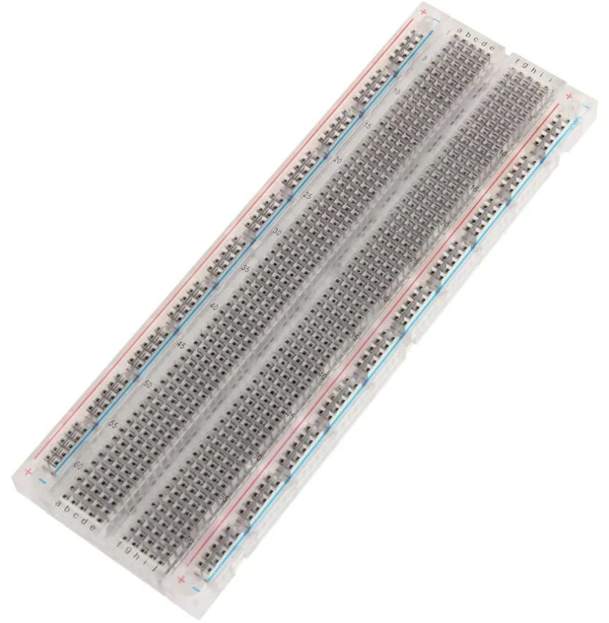 Solderless Breadboard 830 Tie Points - Transparent